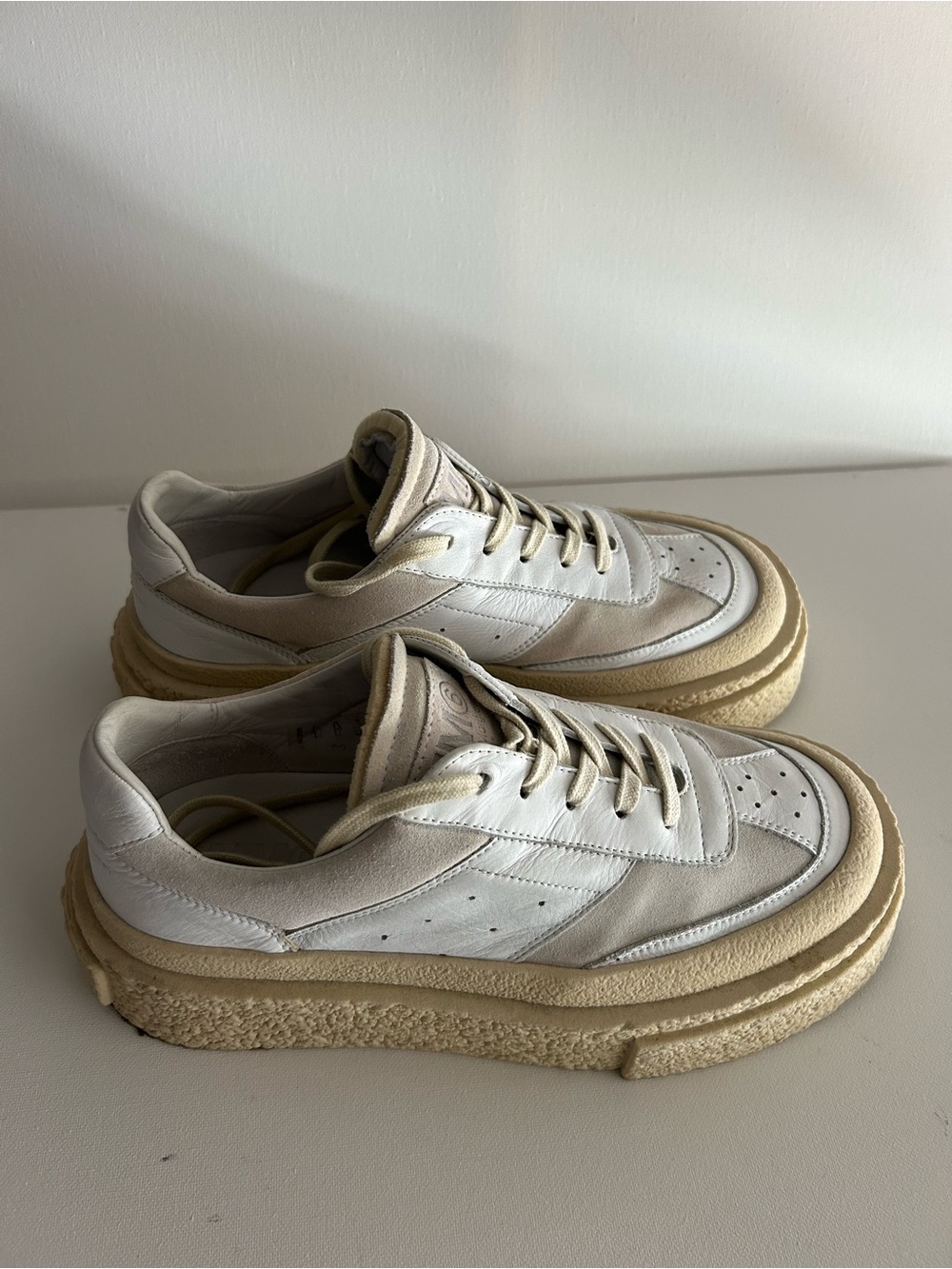 MM6 MAISON MARGIELA White Chunky Gambetta Platform Sneakers Size 39